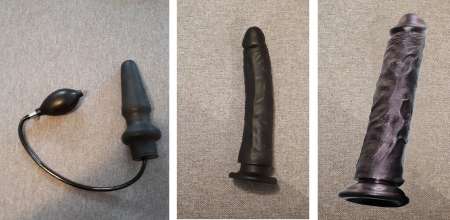 Lot de 3 godes de couleur noire n'ayant pas servit