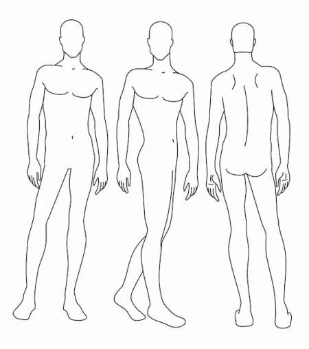 H mod�le dessin corps mince sculpt� mature